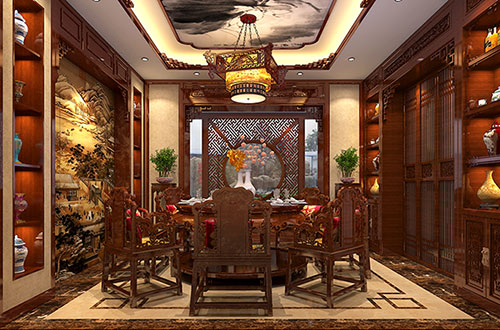 石柱温馨雅致的古典中式家庭装修设计效果图