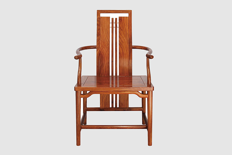 中式有把手实木高背椅子